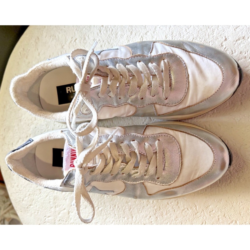 Golden Goose Running Sneakers Women's EU 38 US 8 White Silver Leather Shoes